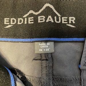 EDDIE BAUER Hiking Pants Grey Nylon Performance Outdoor Straight Leg Men's 36x30